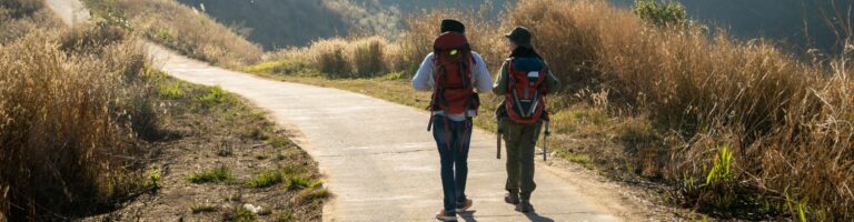 travellers hiking in kathmandu