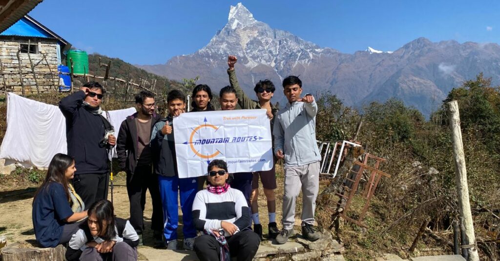 trekkers enjoying after reaching mardi base camp