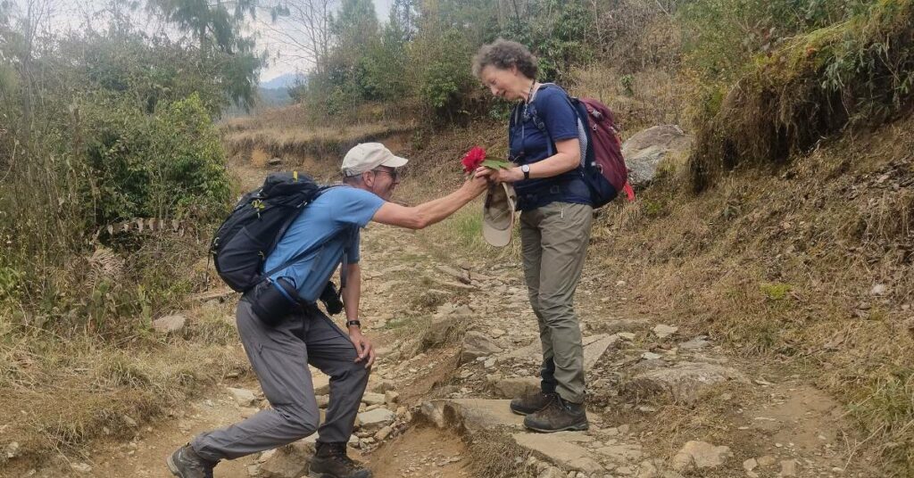 couples enjoying their treks in nepal
