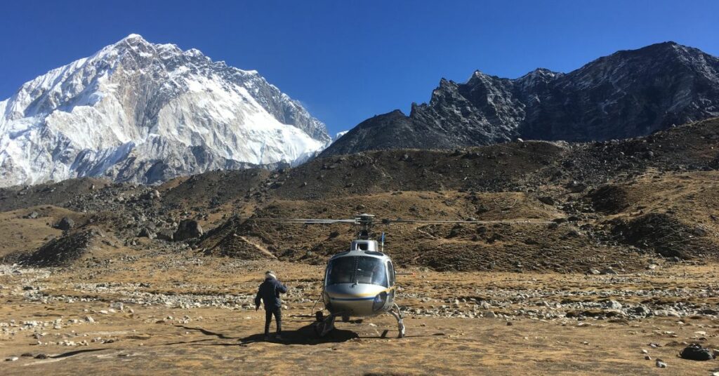 return from ebc with heli