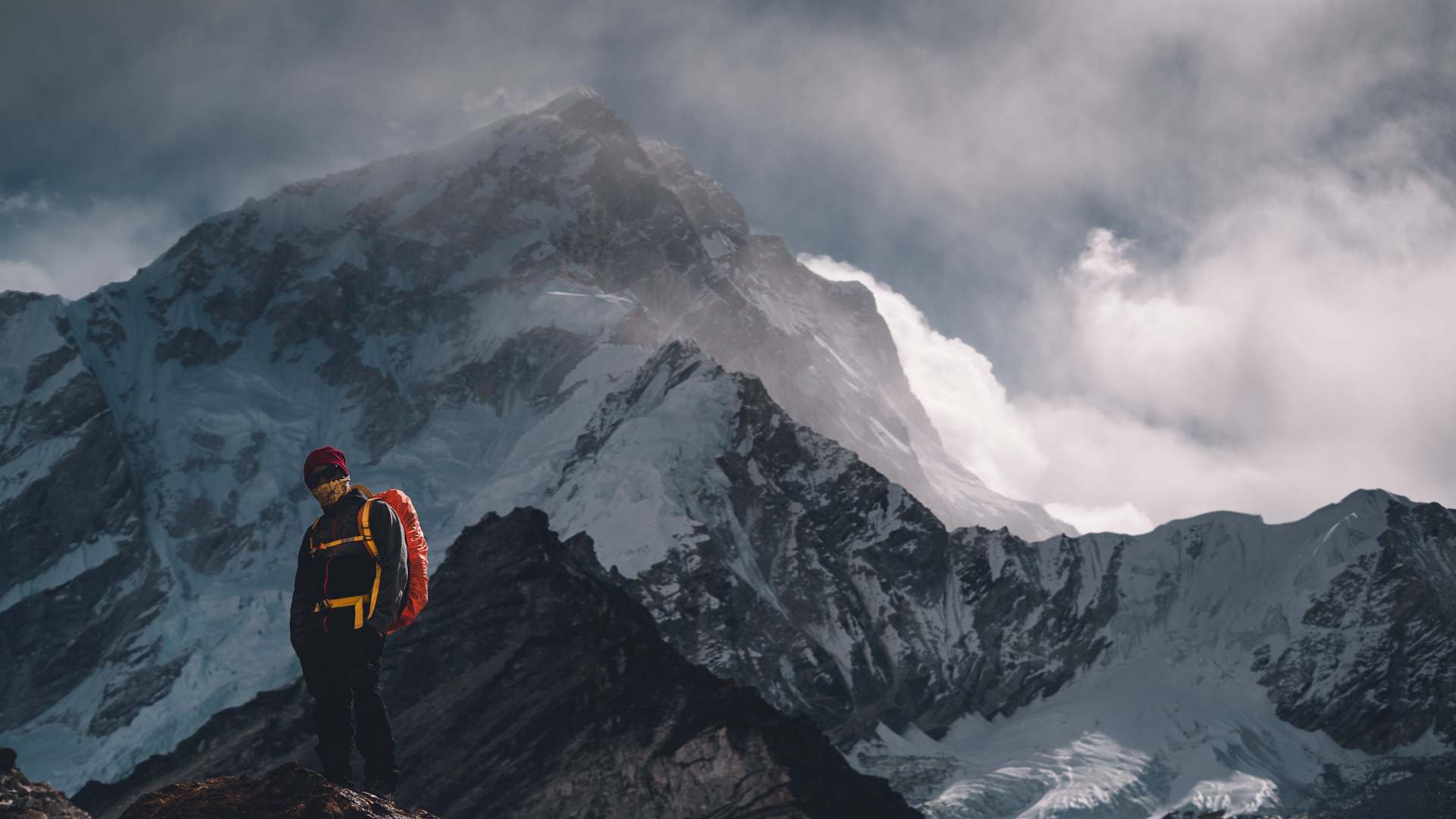 hiker climbing everest