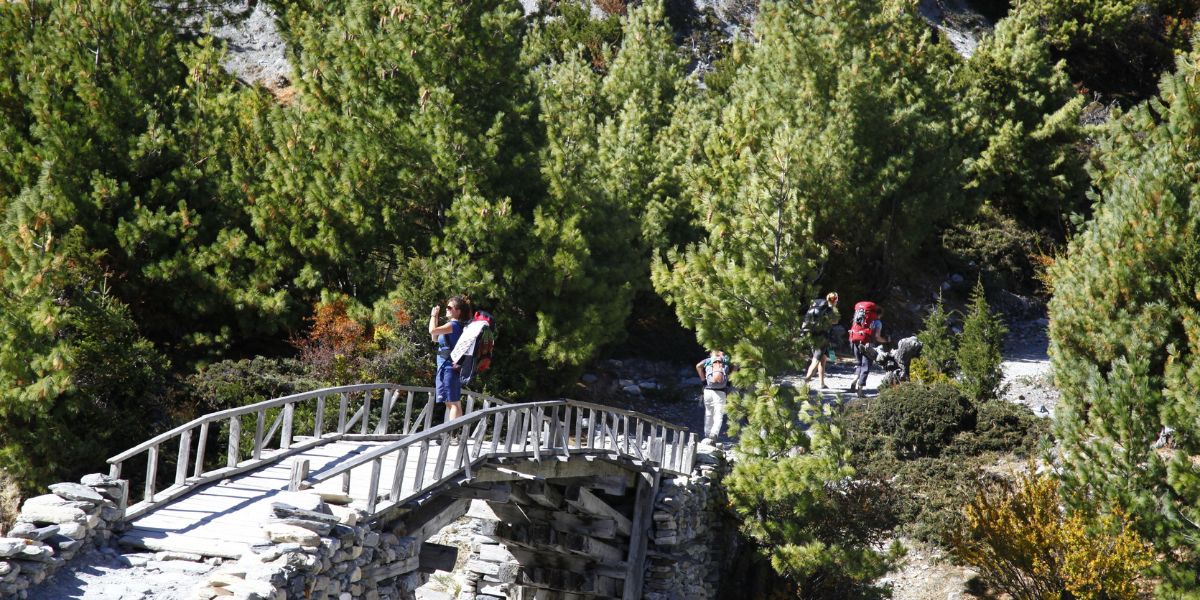 Beginning the Annapurna Circuit from Chame