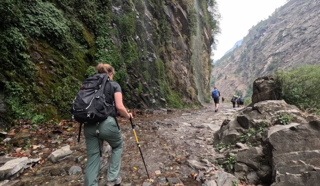 First stretch of Tsum Valley Trekking from Maccha Khola to Jagat