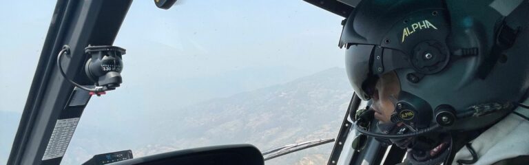 aerial himalayan view during a helicopter tour in nepal