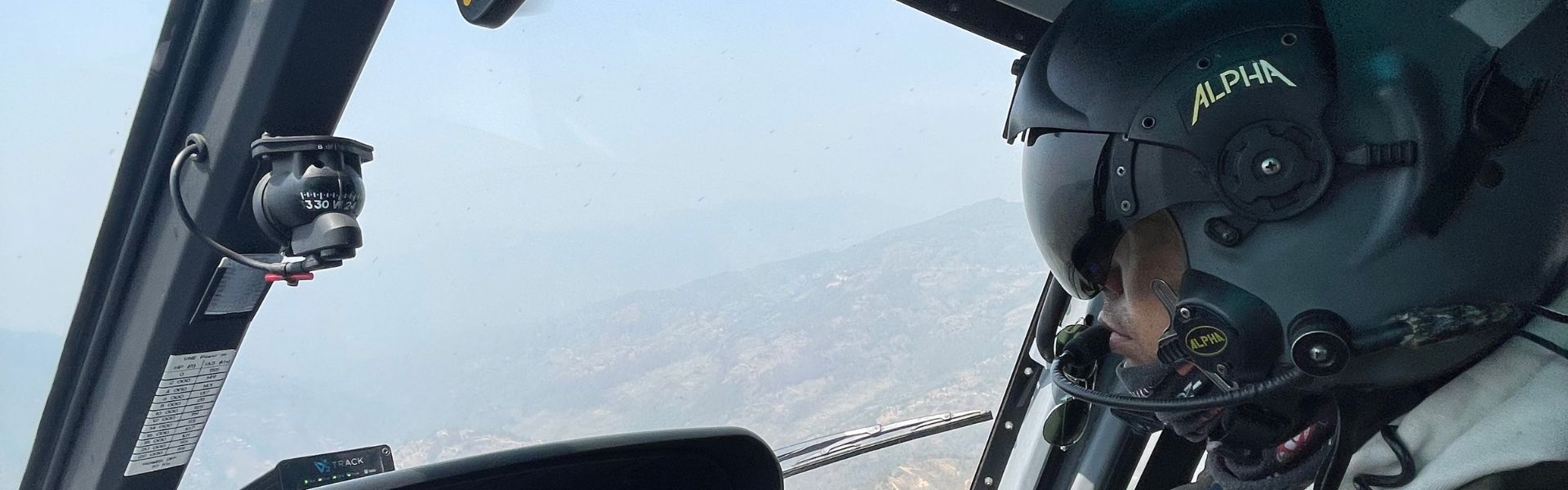 aerial himalayan view during a helicopter tour in nepal