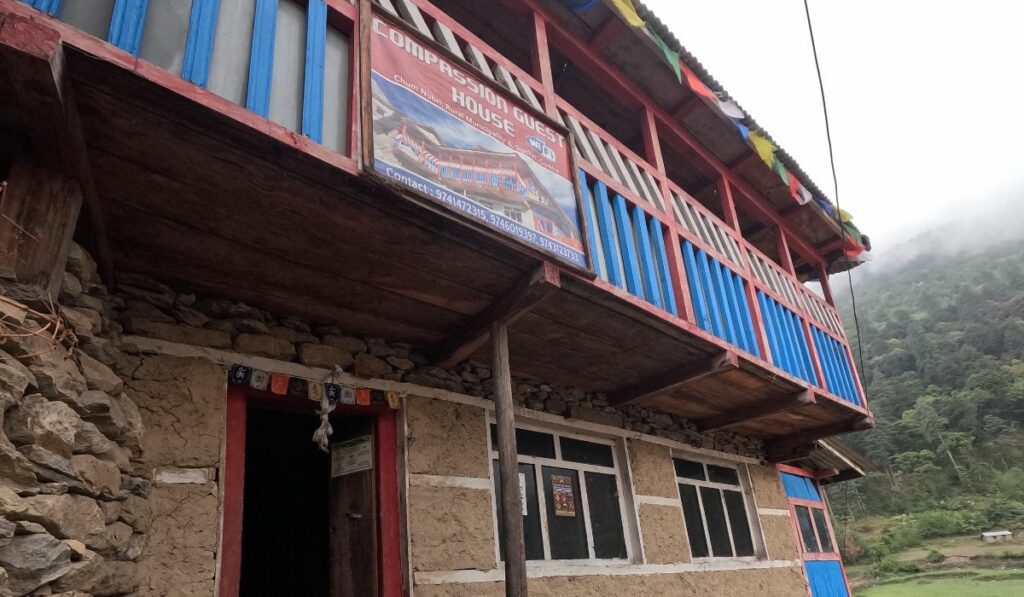 guesthouse in Chum Nibri for Tsum Valley trekkers