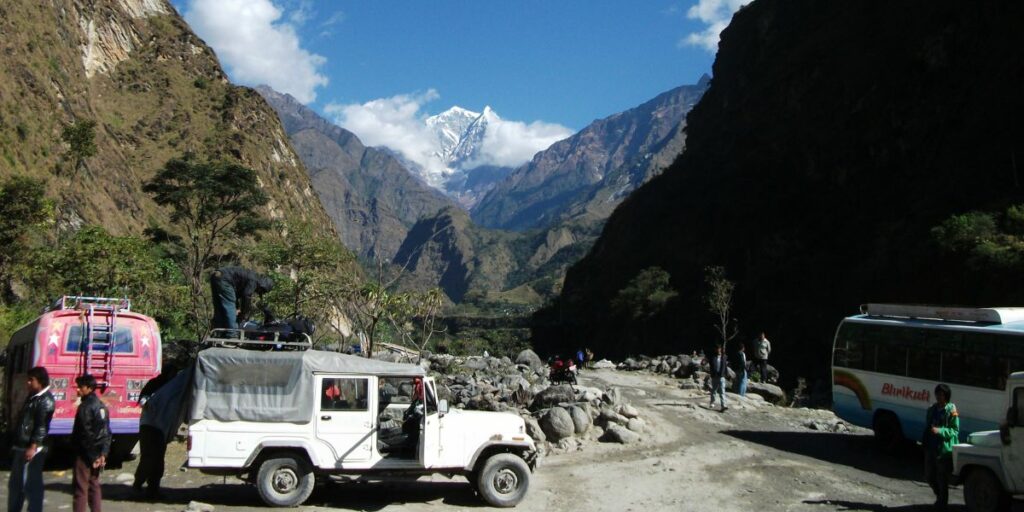 jeep ride beginning annapurna circuit adventure