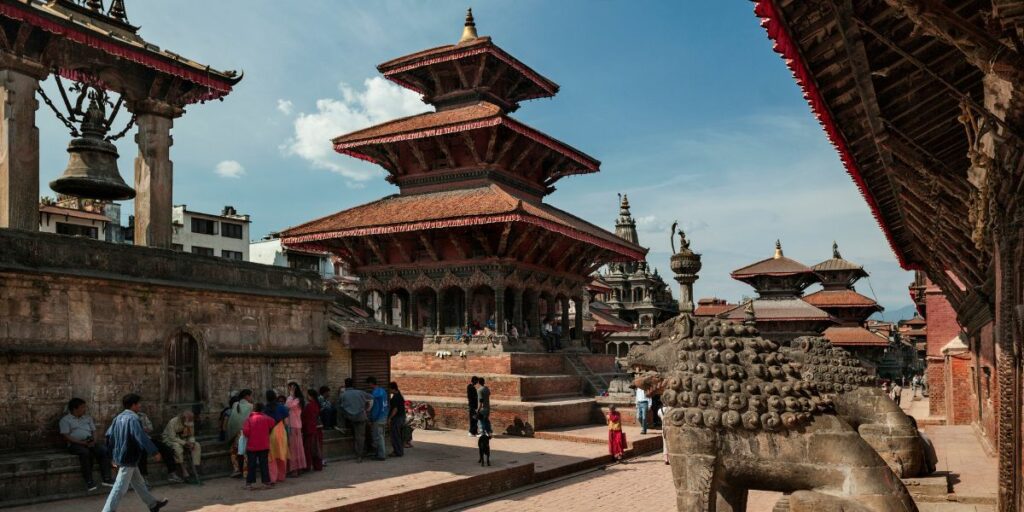 people explore patan durbar square