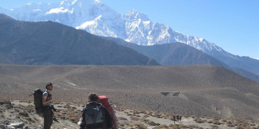 people trailing through path to abc