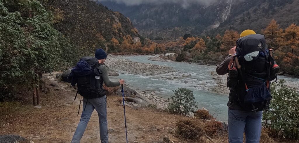 kanchenjunga trekker on restricted trail