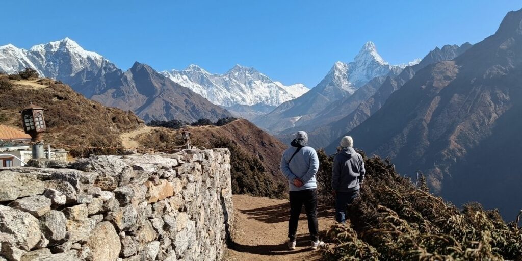 high altitude trek in nepal with mountain views