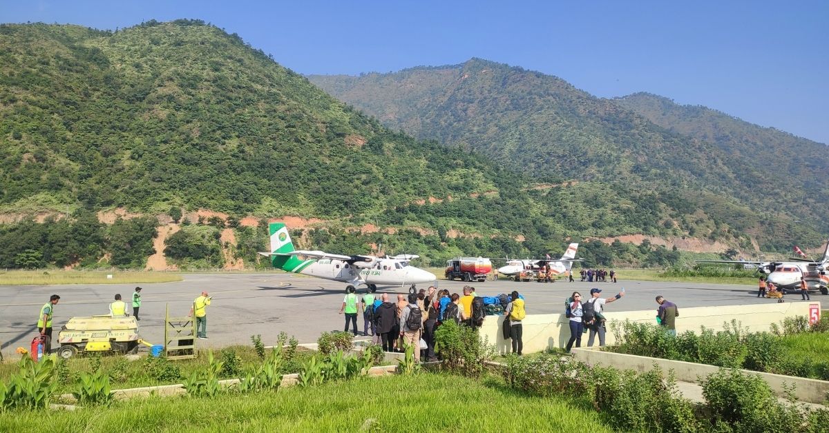 Aircraft landing at Lukla for Everest expedition