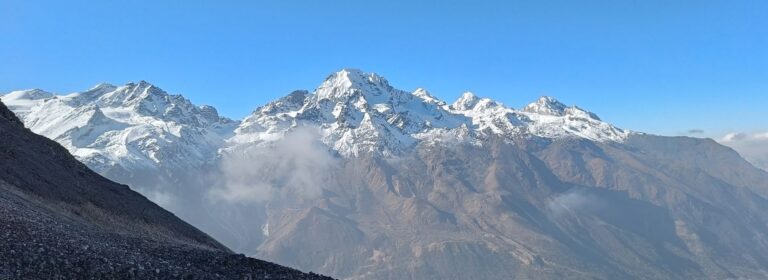Langtang Himalayan range seen on trekking trail