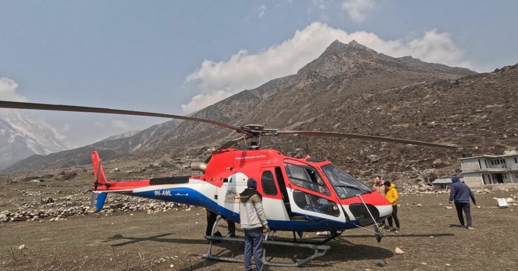 Luxury helicopter tour in Nepal across scenic Himalayas