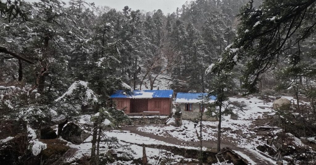 Nepal luxury trek through snow-draped landscape