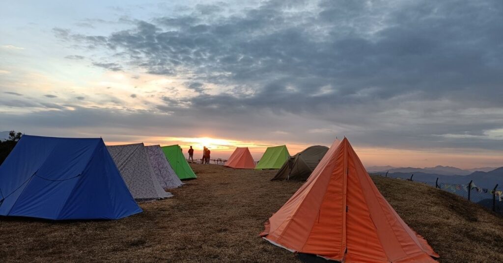Tents at Australian Camp during sunrise view