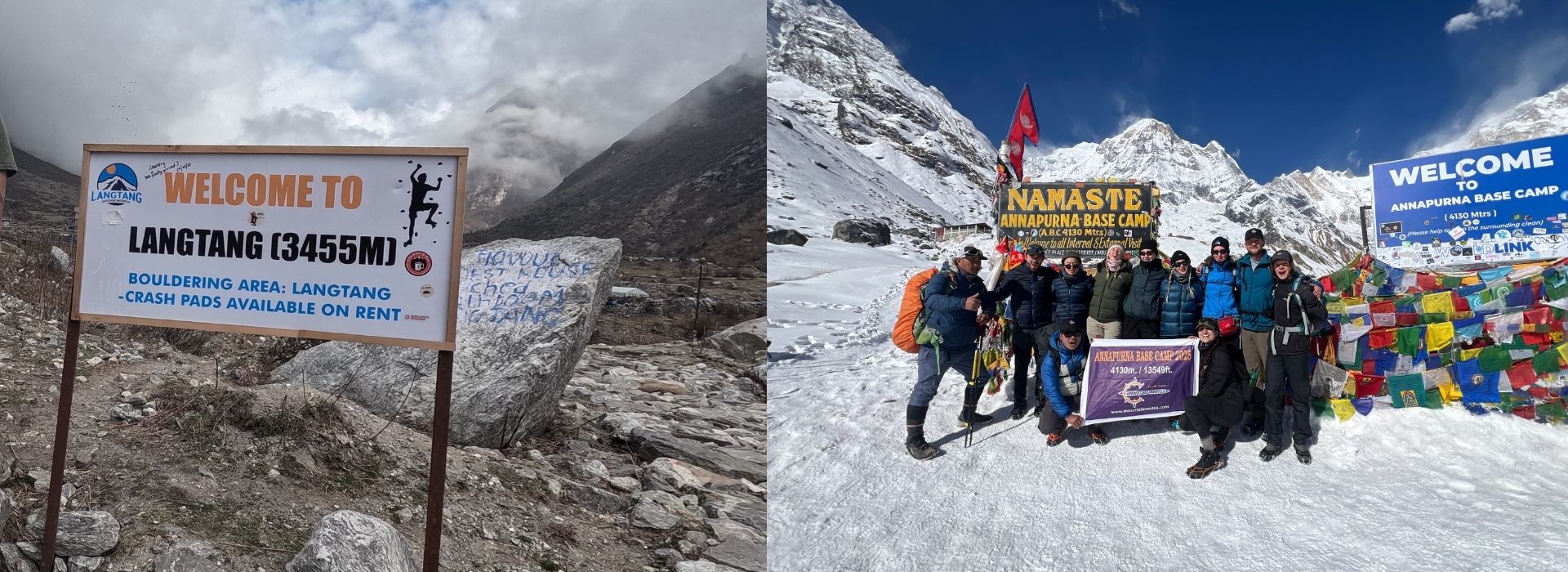 Trekking route differences between ABC and Langtang region