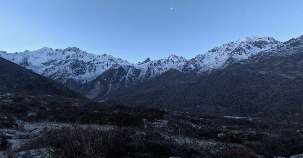 Twilight view of Langtang Himalayan range