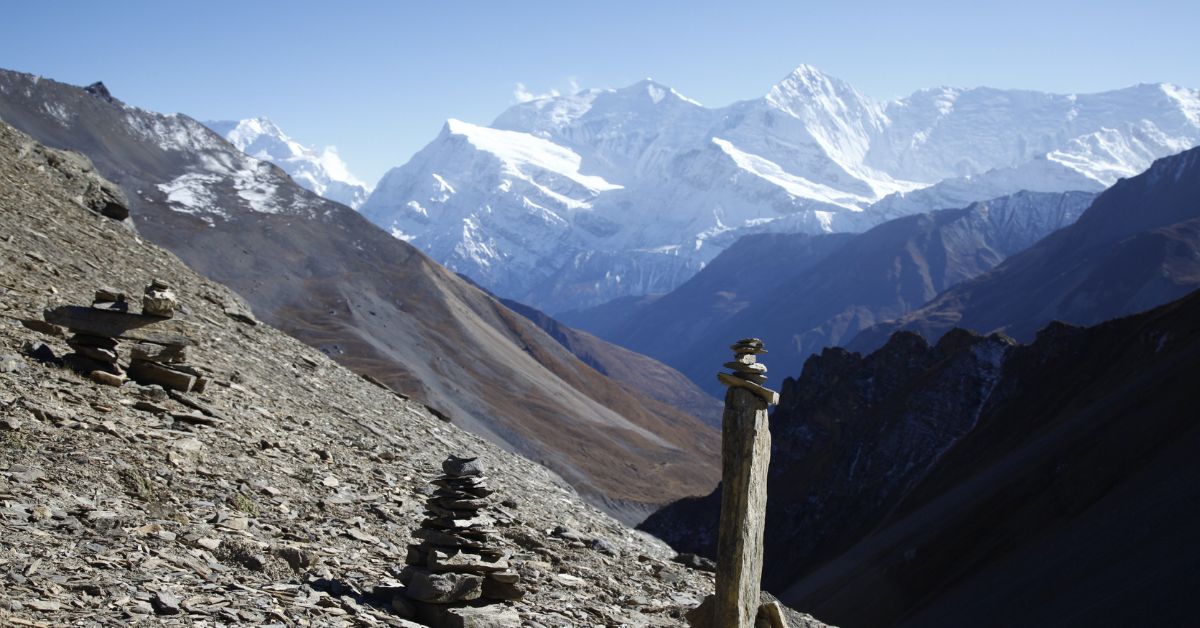 Thorong La Phedi surrounded by barren hills, marking the gateway to Thorong La Pass
