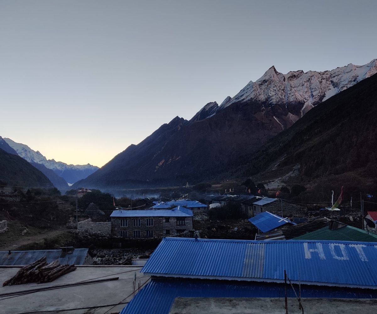 Morning view of Samagaun during rest and acclimatization day on the Manaslu Circuit