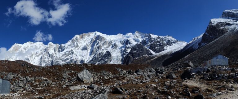 Nepal travel destination highlight_ stunning Langtang mountains under a clear blue sky