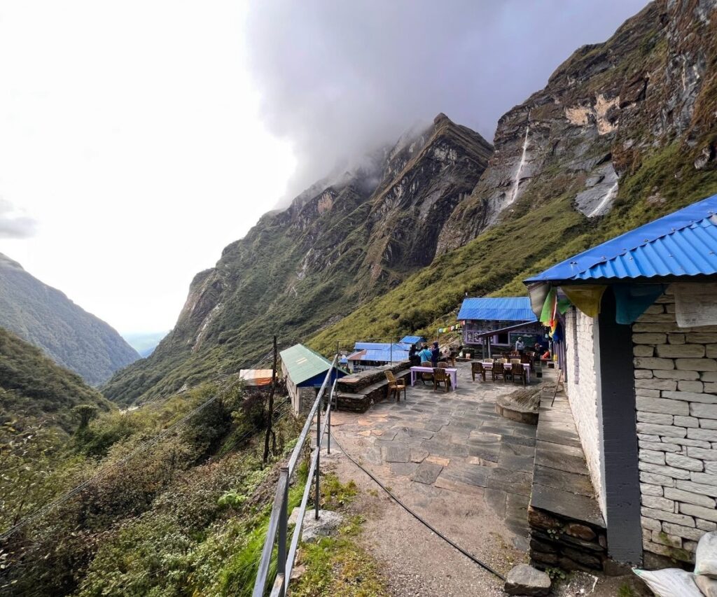 Peaceful acclimatization stop in the Himalayas during the ABC trek