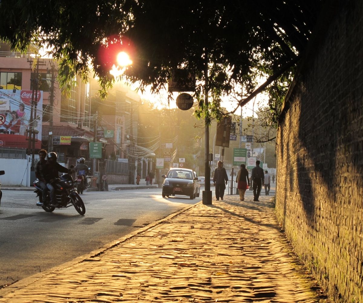 Golden hour view of Kathmandu welcoming travelers to start their Everest trek