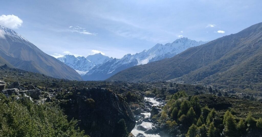 clear mountain views in November Nepal trek
