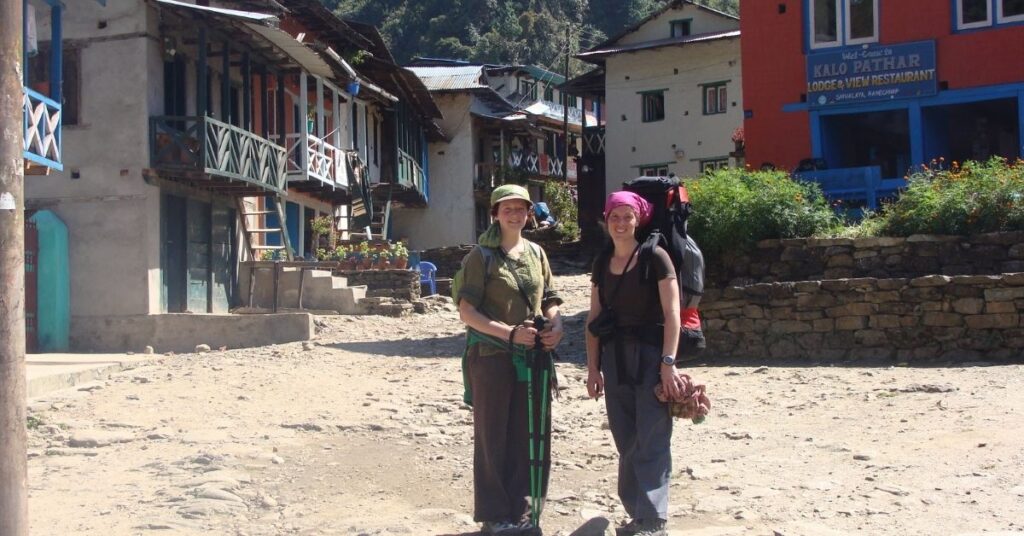 EBC trekker posing during the trek
