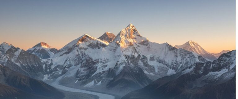 Everest from Kala Patthar with soft golden evening light